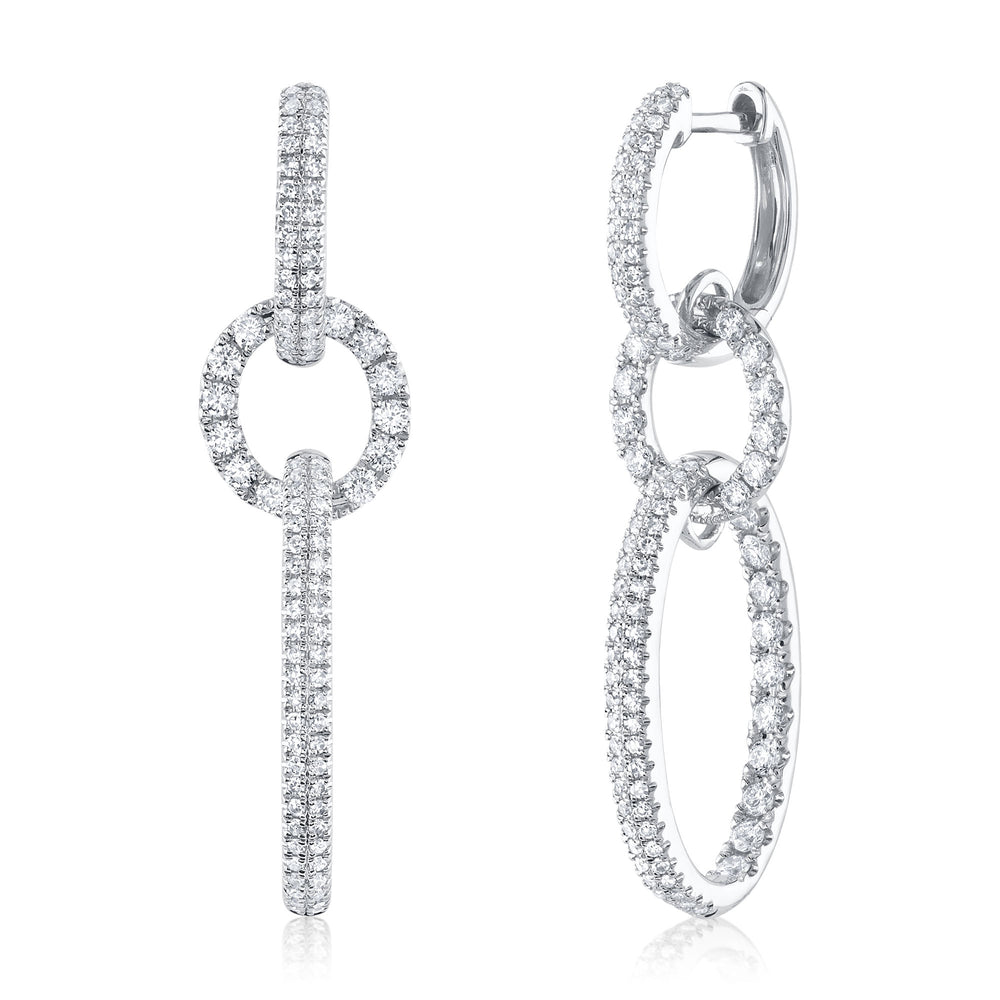 1.00Ct 14K W/G Diamond Oval Earring