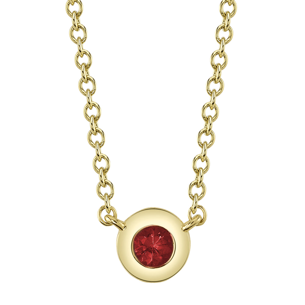 0.05Ct 14K Y/G Ruby Bezel Necklace