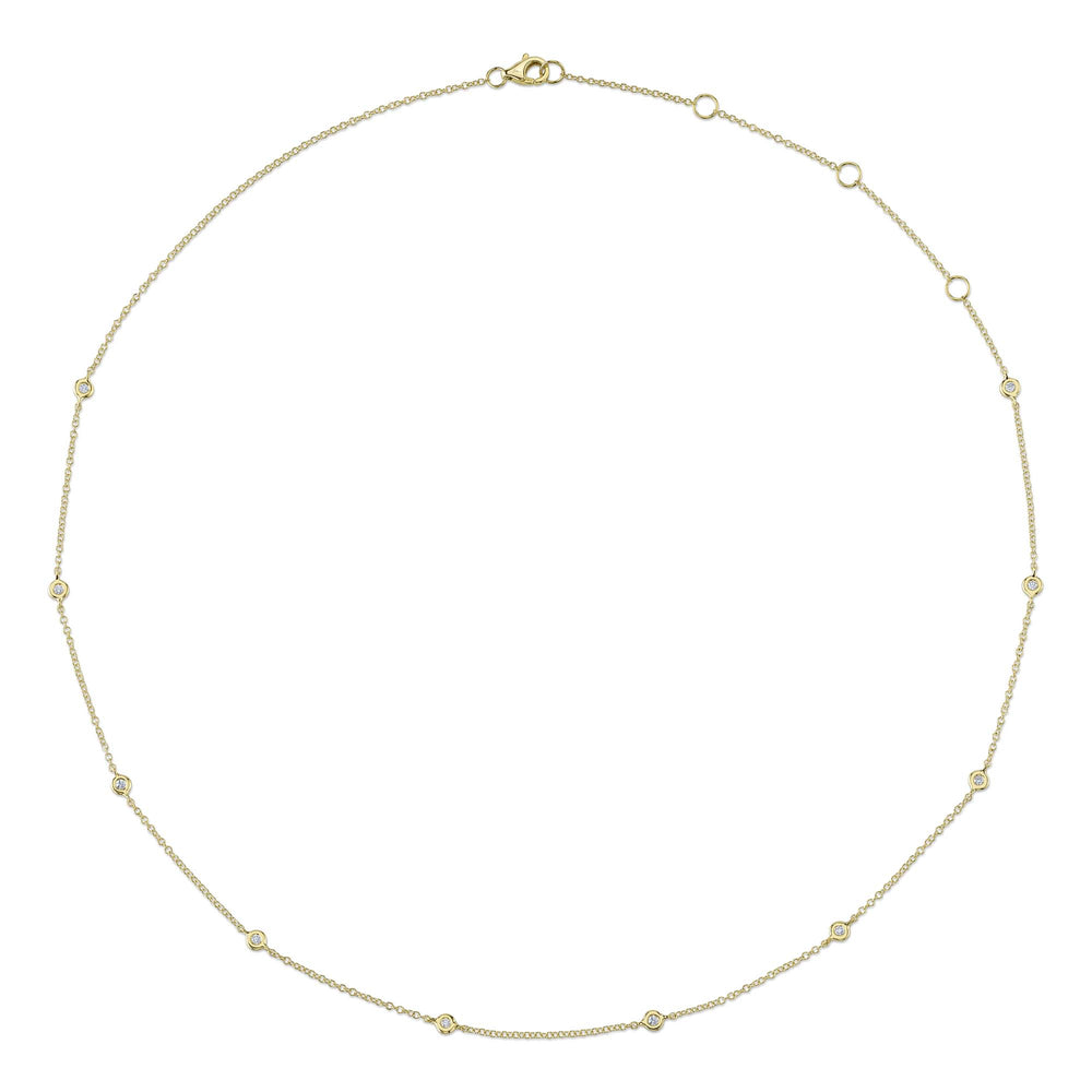 0.12Ct 14K Y/G 18" Diamonds By The Yard Chain
