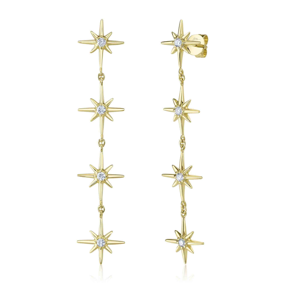 0.28Ct 14K Y/G Diamond North Star Earring