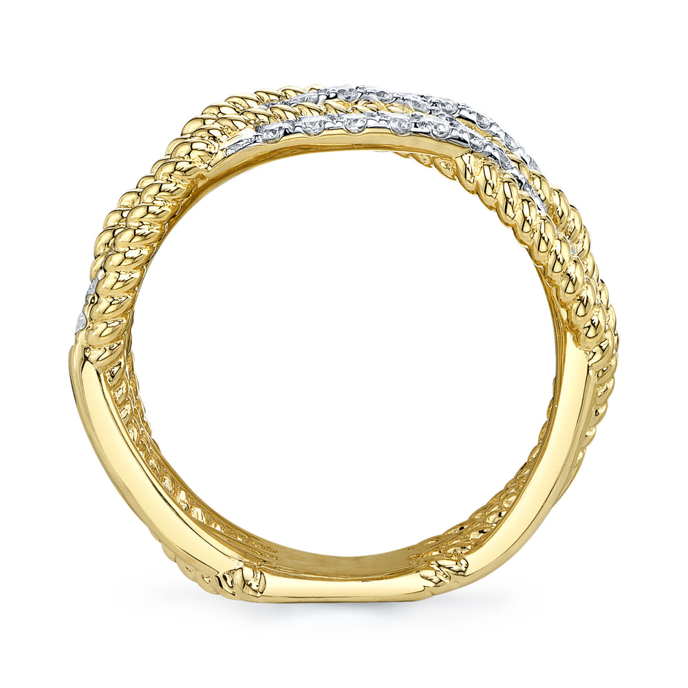 0.62Ct 14K Y/G Diamond Twisted Ring