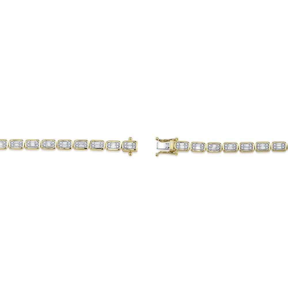 1.53Ct 14K Y/G Diamond Baguette Tennis Bracelet