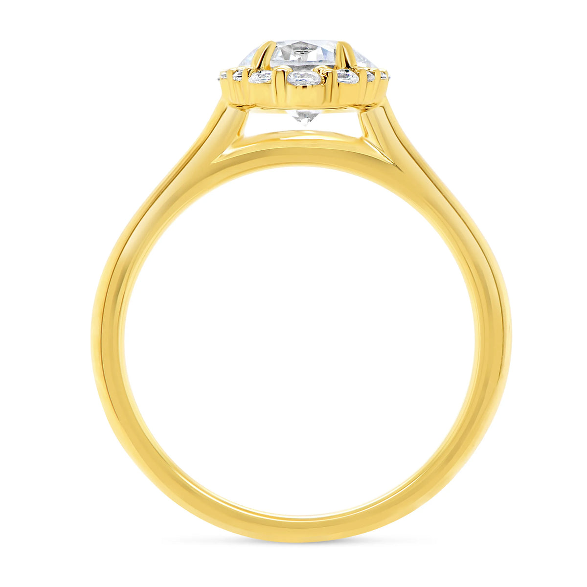 Uneek Petals Collection Halo Round Engagement Ring