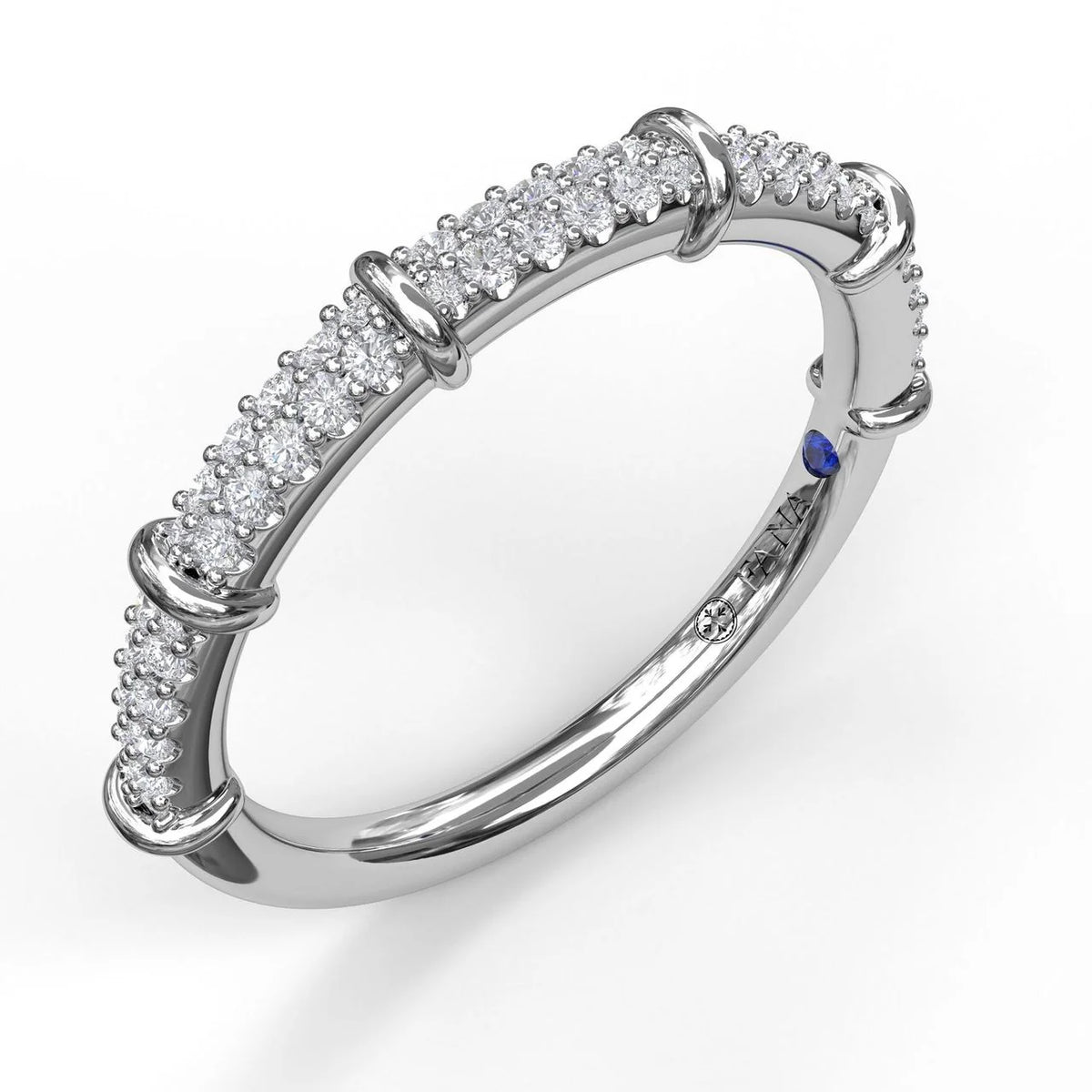 Micropave Band with High Polished Accents