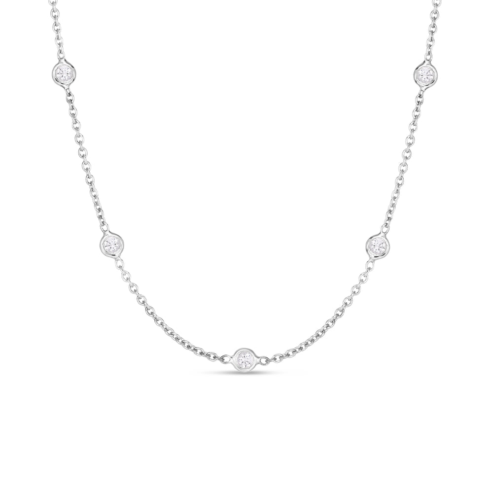 18KT GOLD 13 STATION DIAMOND NECKLACE
