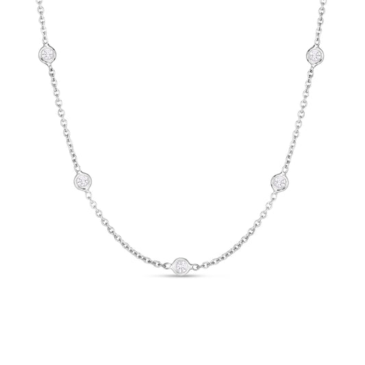 18KT GOLD 13 STATION DIAMOND NECKLACE