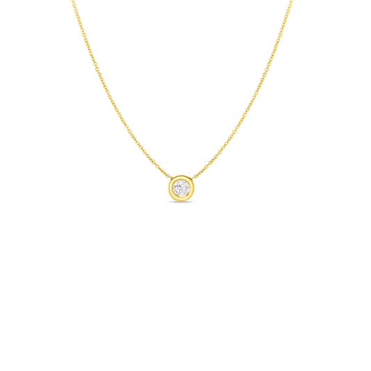 18K YELLOW GOLD TINY TREASURES SINGLE DIAMOND BEZEL NECKLACE