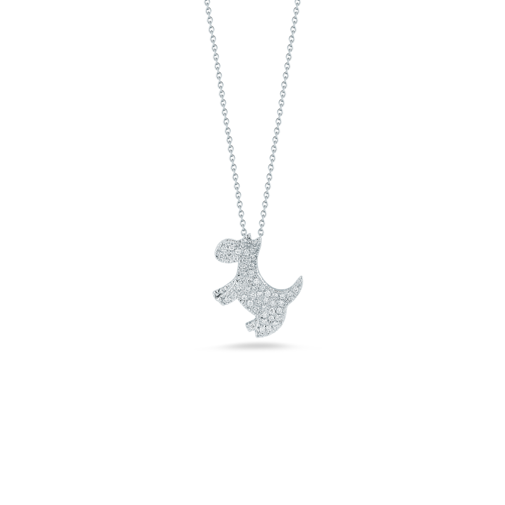 18K WHITE GOLD TINY TREASURES DIAMOND SCOTTY DOG NECKLACE