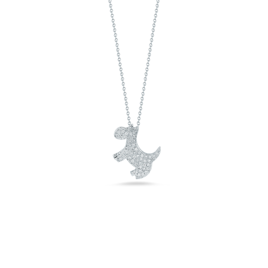 18K WHITE GOLD TINY TREASURES DIAMOND SCOTTY DOG NECKLACE