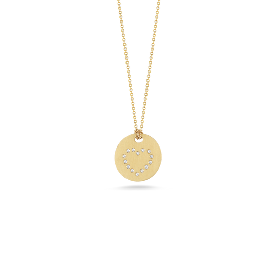 18K YELLOW GOLD TINY TREASURES DIAMOND HEART MEDALLION NECKLACE