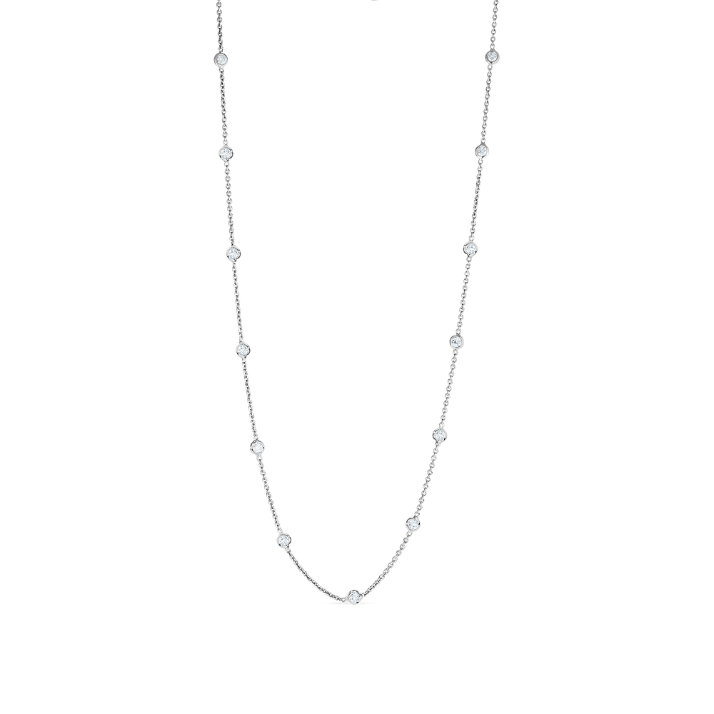18KT GOLD 15 STATION DIAMOND NECKLACE