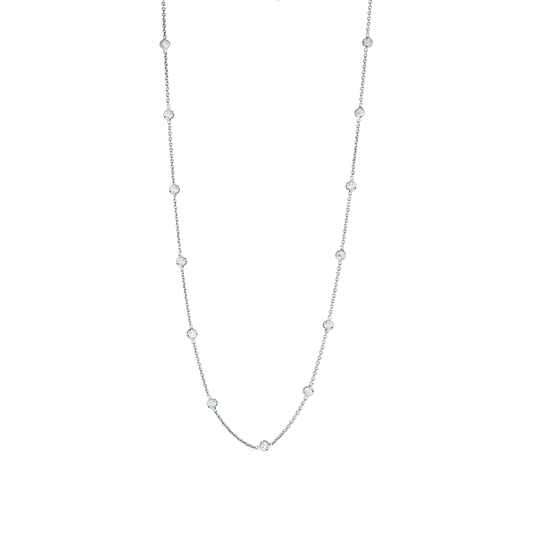 18KT GOLD 15 STATION DIAMOND NECKLACE