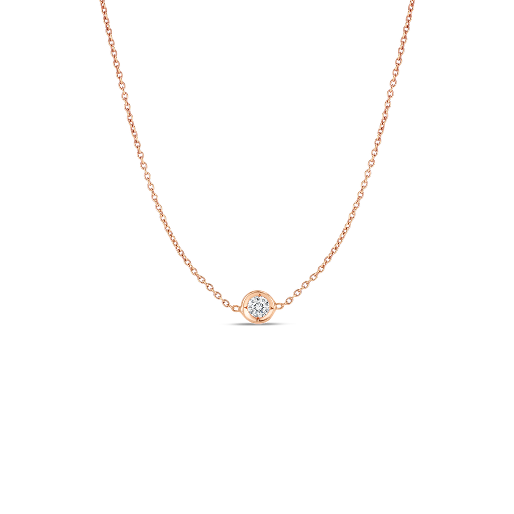 18K ROSE GOLD DIAMONDS BY THE INCH SINGLE STATION NECKLACE