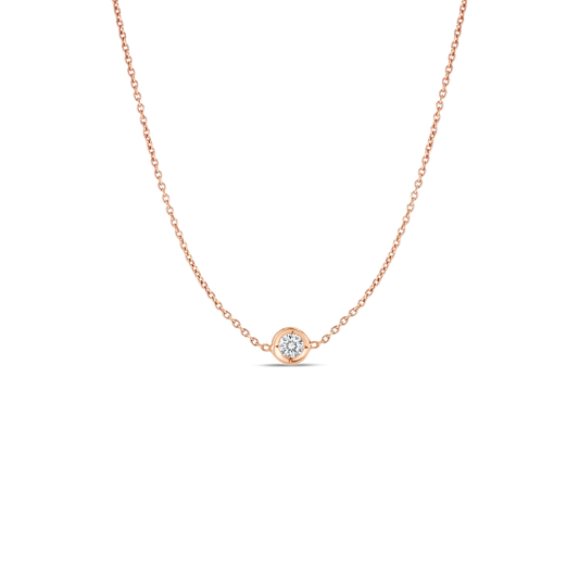 18K ROSE GOLD DIAMONDS BY THE INCH SINGLE STATION NECKLACE