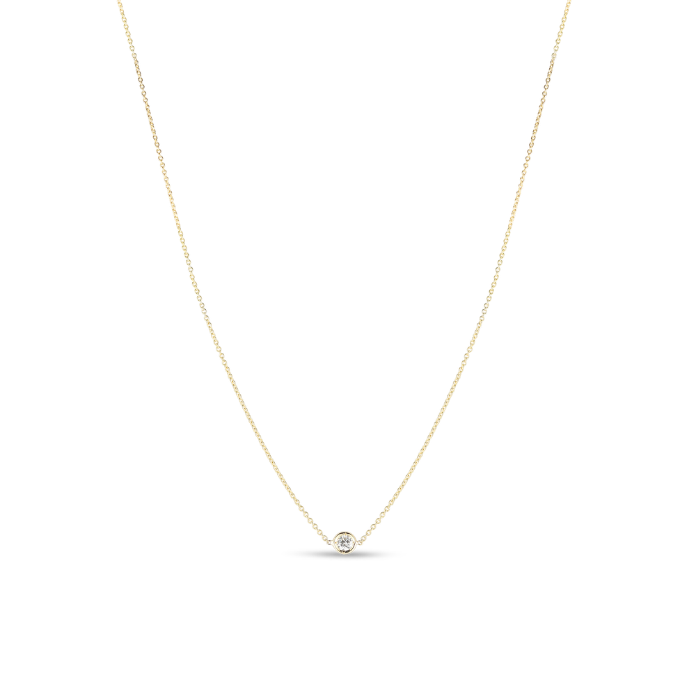 18K YELLOW GOLD DIAMONDS BY THE INCH SINGLE STATION NECKLACE