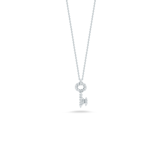 18K WHITE GOLD TINY TREASURES DIAMOND KEY NECKLACE