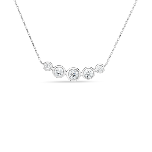 18KT GOLD 5 DIAMOND BEZEL NECKLACE
