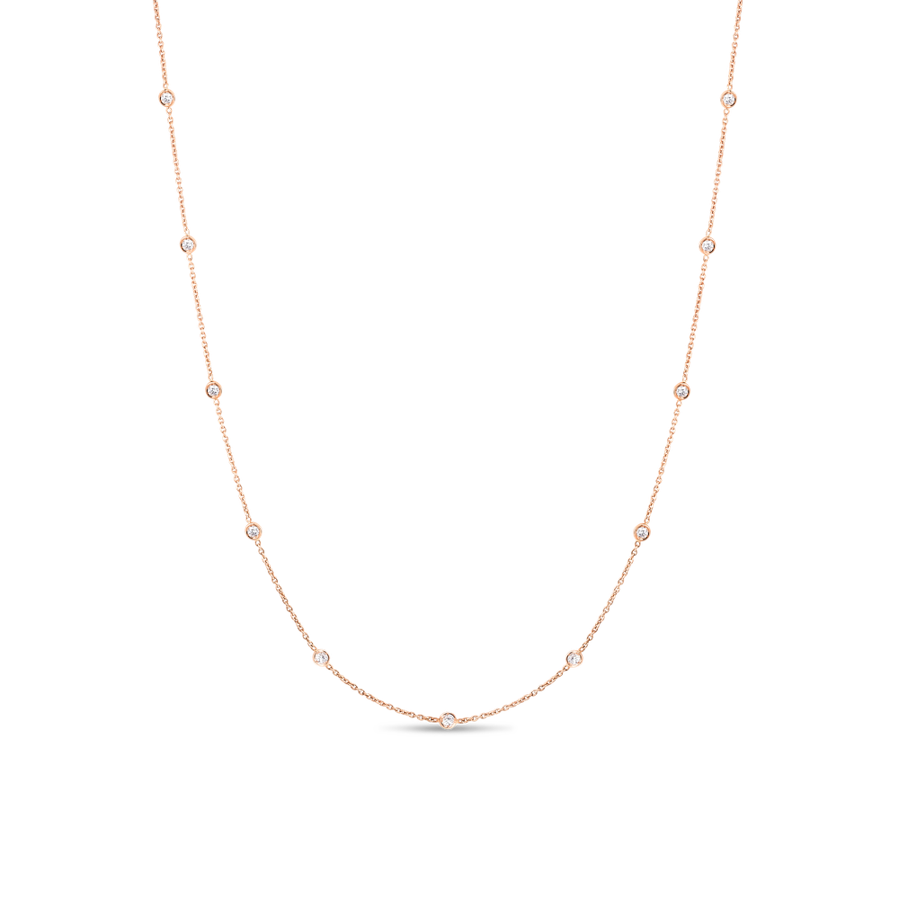 18K ROSE GOLD DIAMONDS BY THE INCH 24 STATION NECKLACE