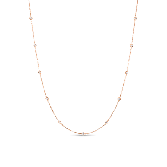 18K ROSE GOLD DIAMONDS BY THE INCH 24 STATION NECKLACE