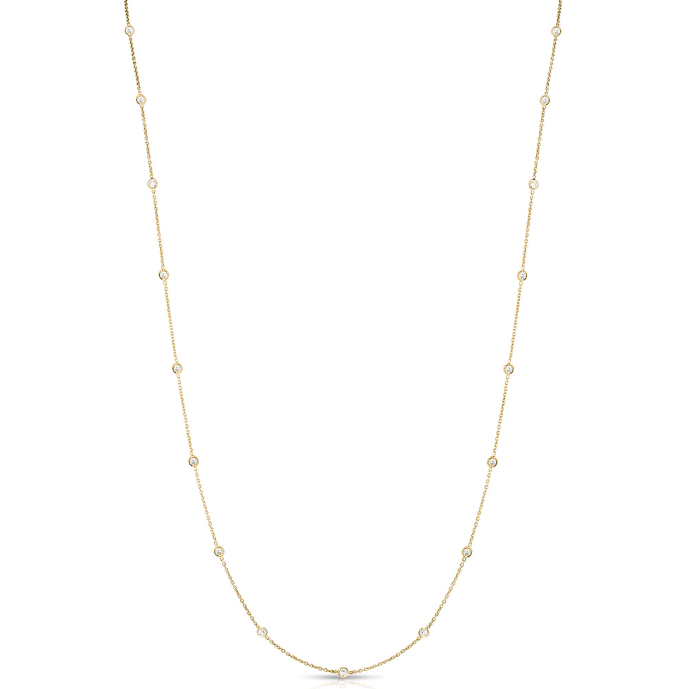18K YELLOW GOLD DIAMONDS BY THE INCH 24 STATION NECKLACE