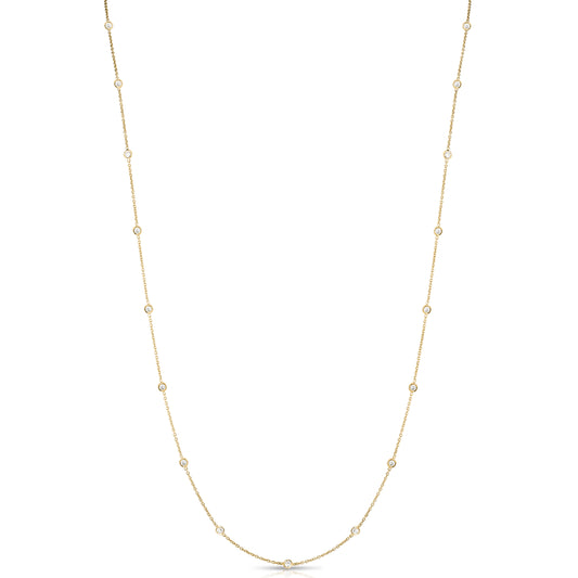 18K YELLOW GOLD DIAMONDS BY THE INCH 24 STATION NECKLACE
