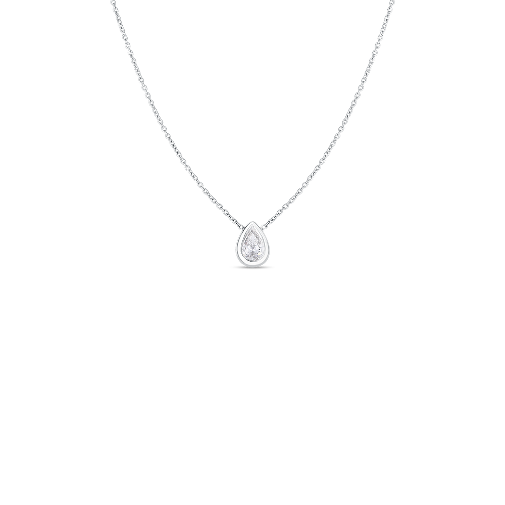 18K WHITE GOLD DIAMONDS BY THE INCH PEAR CUT NECKLACE
