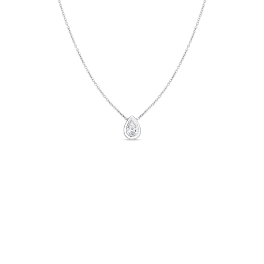 18K WHITE GOLD DIAMONDS BY THE INCH PEAR CUT NECKLACE