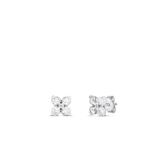 18K WHITE GOLD LOVE IN VERONA DIAMOND STUD EARRINGS