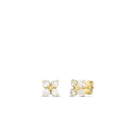 18K YELLOW GOLD LOVE IN VERONA DIAMOND STUD EARRINGS