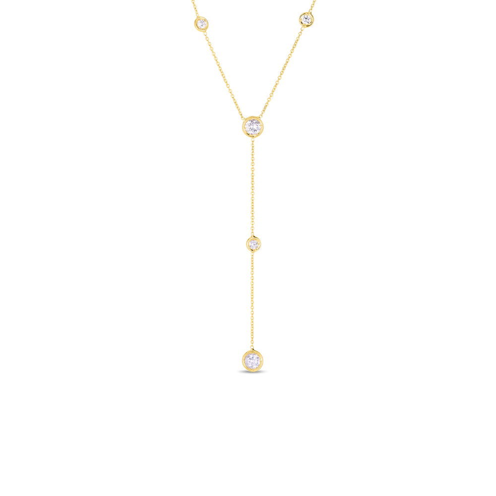 18K YELLOW GOLD DIAMONDS BY THE INCH 5 STATION 'Y' NECKLACE