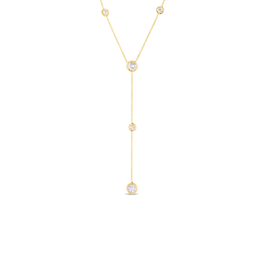 18K YELLOW GOLD DIAMONDS BY THE INCH 5 STATION 'Y' NECKLACE