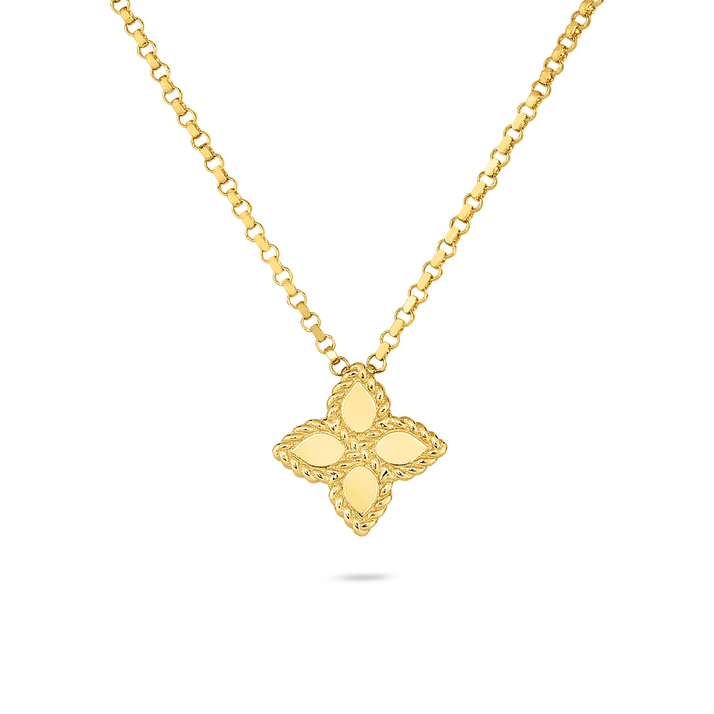 18K YELLOW GOLD PRINCESS FLOWER SMALL NECKLACE