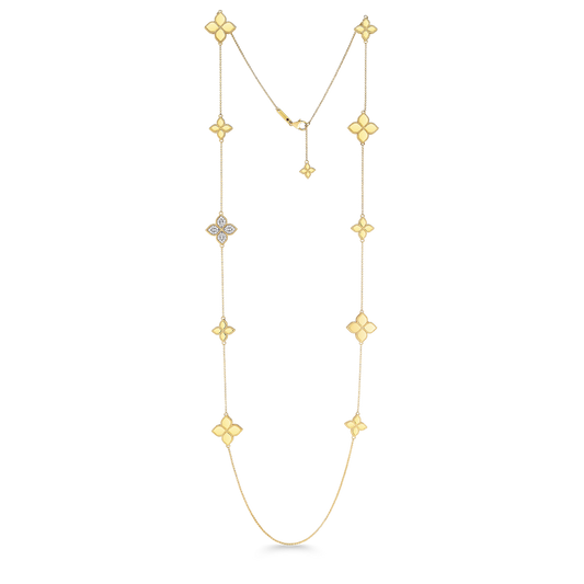 18KT GOLD STATION NECKLACE WITH DIAMONDS