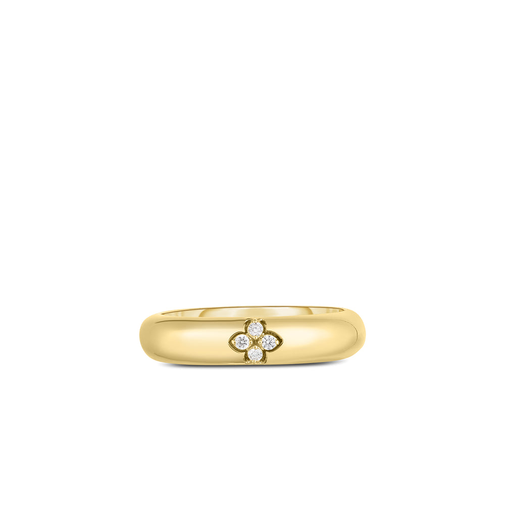 18K YELLOW GOLD LOVE IN VERONA SINGLE FLOWER DIAMOND RING