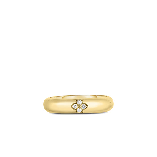 18K YELLOW GOLD LOVE IN VERONA SINGLE FLOWER DIAMOND RING
