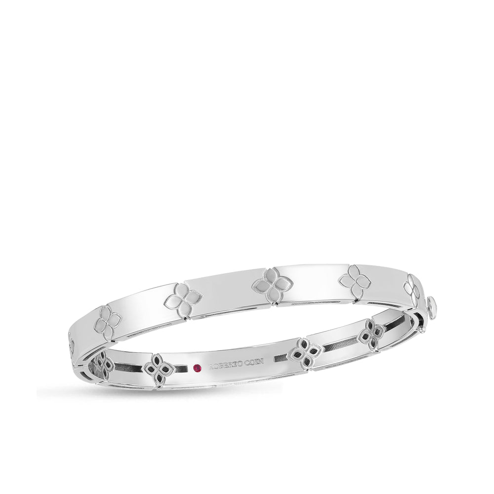 18K WHITE GOLD LOVE IN VERONA MEDIUM WIDTH BANGLE