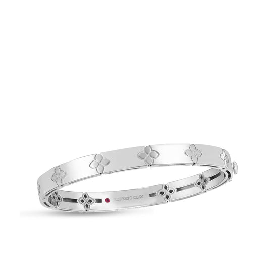 18K WHITE GOLD LOVE IN VERONA MEDIUM WIDTH BANGLE