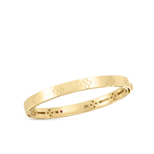18K YELLOW GOLD LOVE IN VERONA MEDIUM WIDTH BANGLE