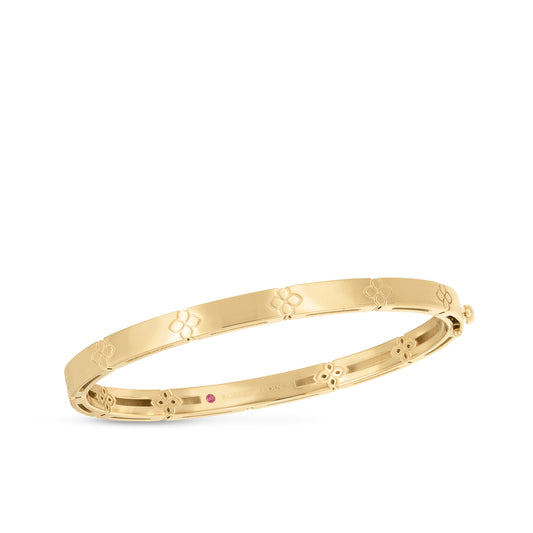 18K YELLOW GOLD LOVE IN VERONA NARROW WIDTH BANGLE