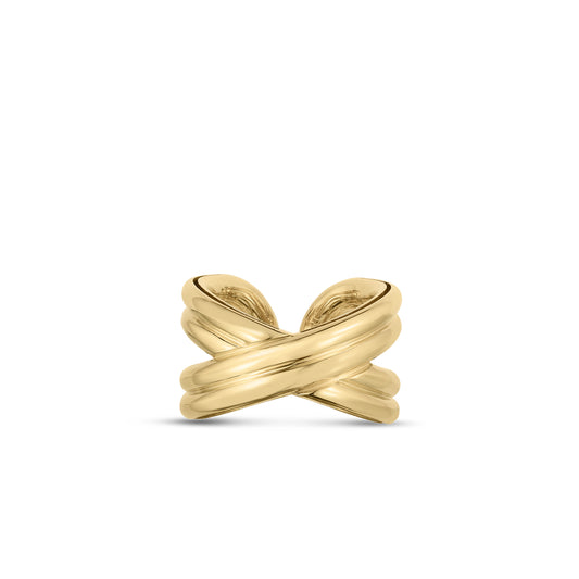 18K YELLOW CRISS CROSS RING