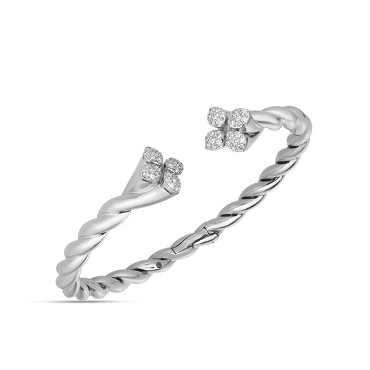 18K WHITE GOLD LOVE IN VERONA DIAMOND TWIST BANGLE