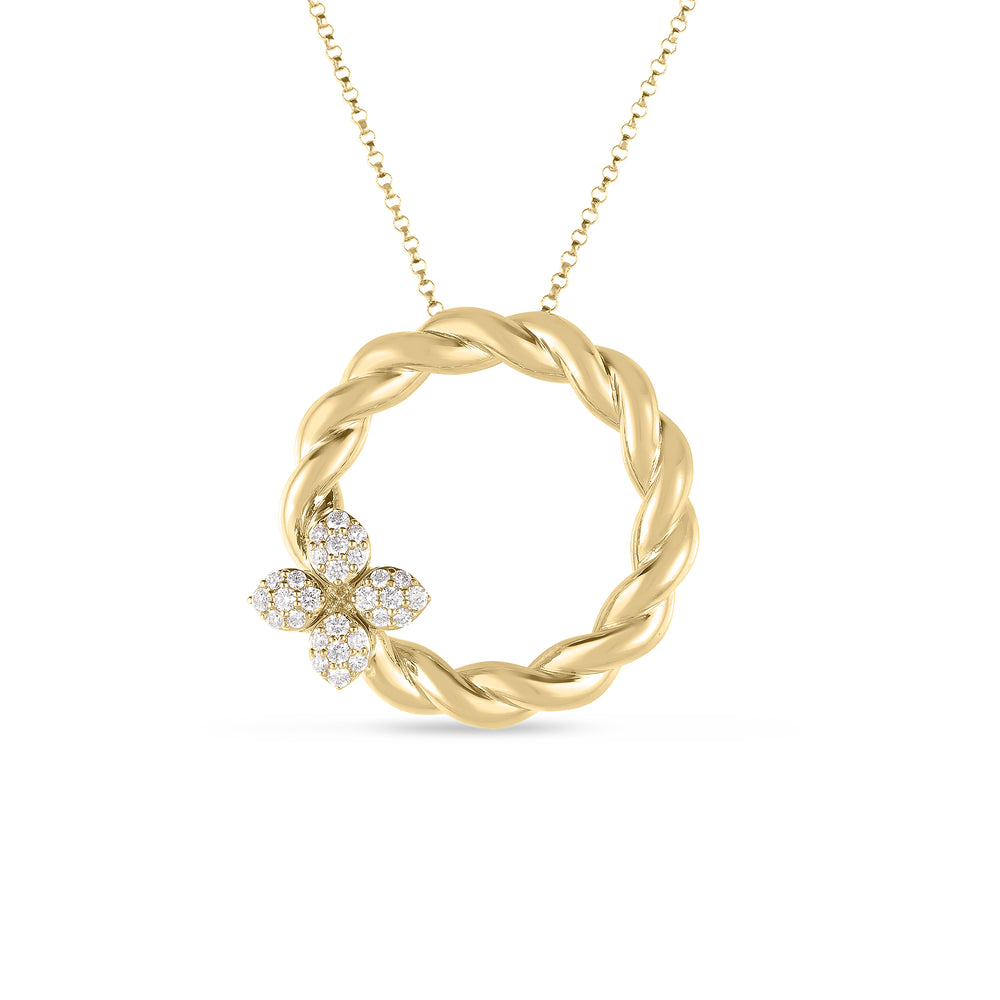 18K YELLOW GOLD LOVE IN VERONA DIAMOND TWIST NECKLACE