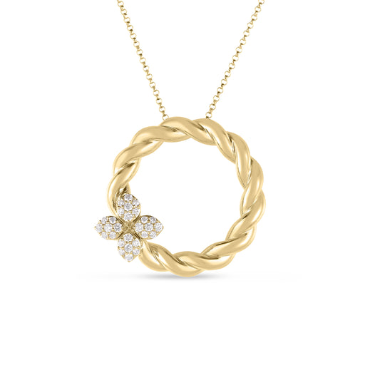 18K YELLOW GOLD LOVE IN VERONA DIAMOND TWIST NECKLACE