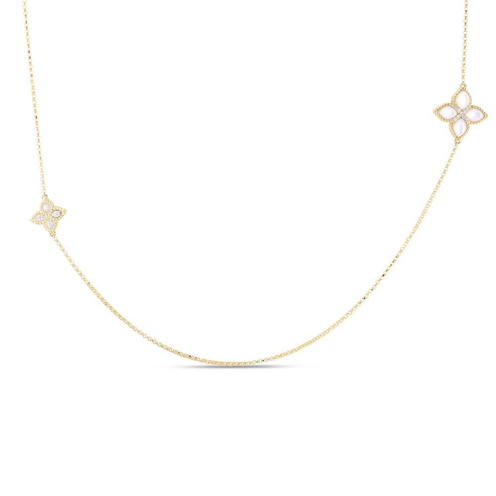 18K YELLOW DIAMOND PRINCESS FLOWER NECKLACE