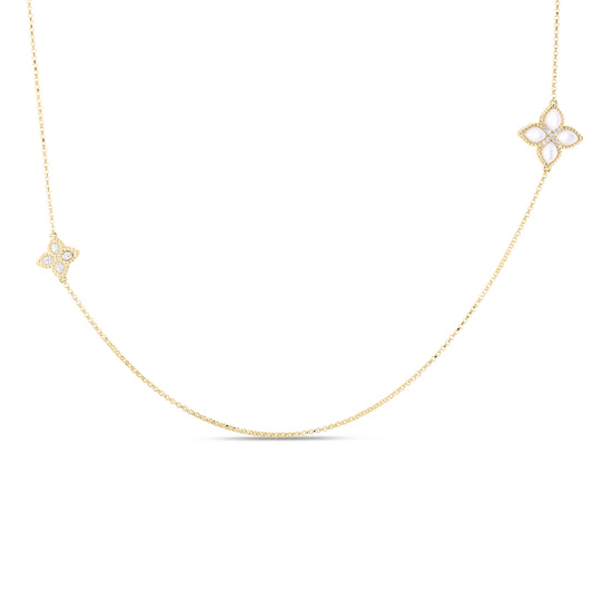 18K YELLOW DIAMOND PRINCESS FLOWER NECKLACE