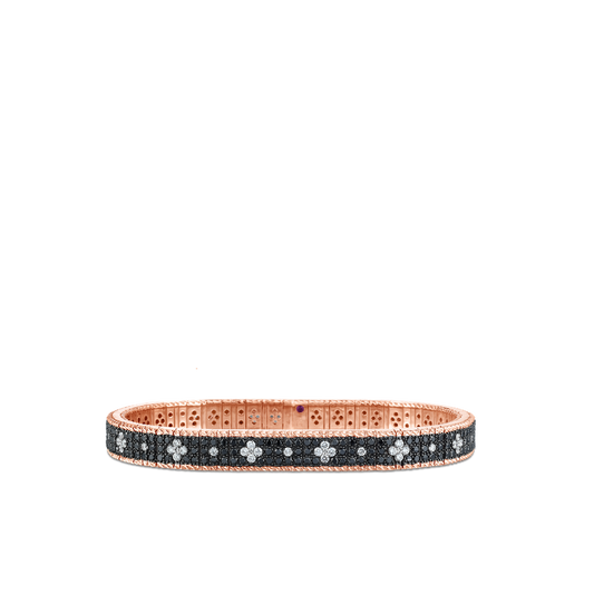 18K ROSE GOLD VENETIAN PRINCESS BLACK & WHITE DIAMOND PRINCESS BRACELET