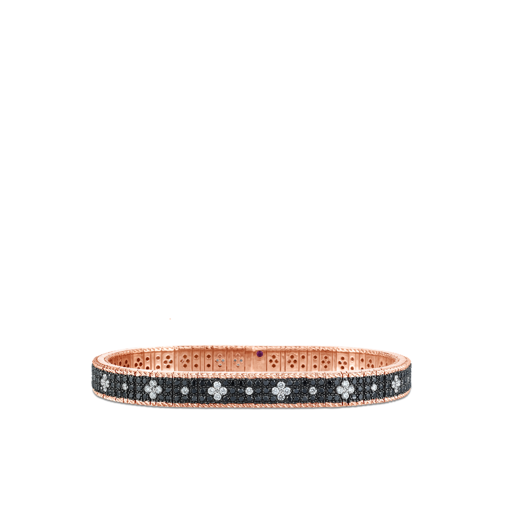 18K ROSE GOLD VENETIAN PRINCESS BLACK & WHITE DIAMOND PRINCESS BRACELET
