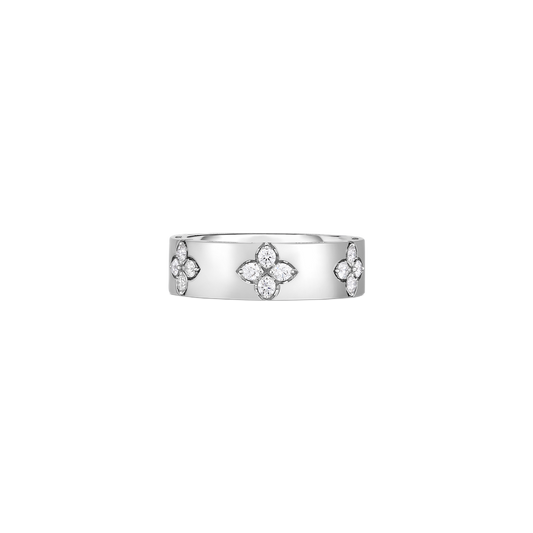 18K GOLD LOVE IN VERONA MEDIUM WIDTH DIAMOND ACCENT RING - 18K White Gold