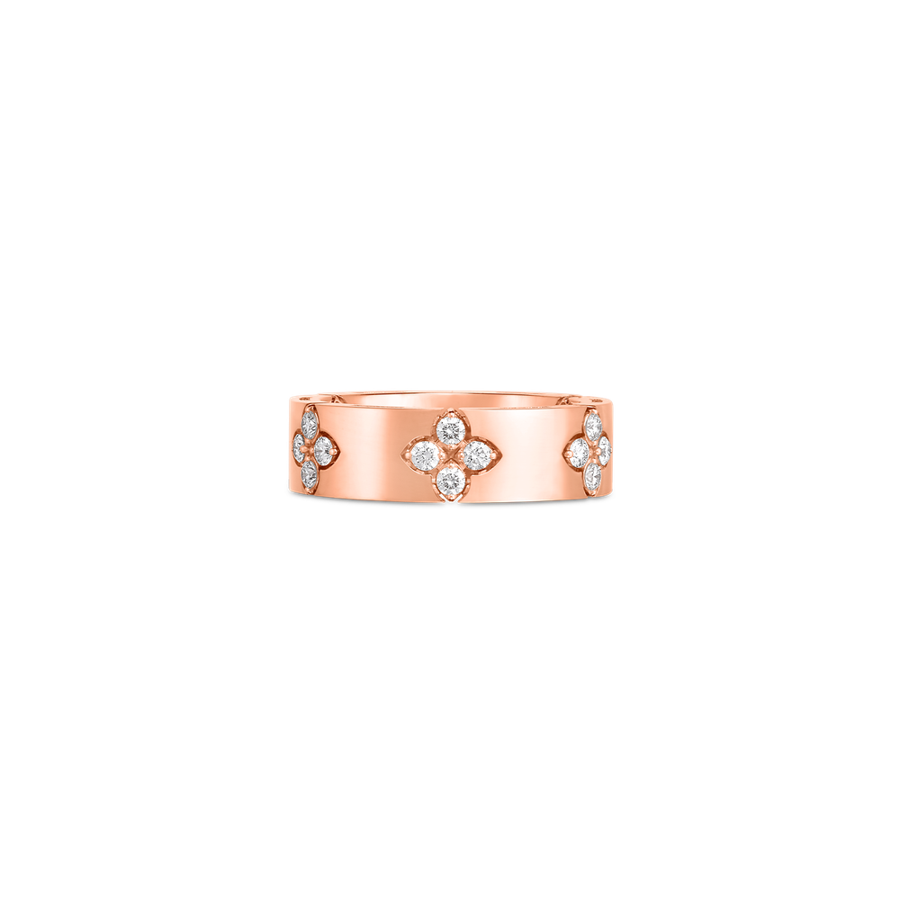 18K GOLD LOVE IN VERONA MEDIUM WIDTH DIAMOND ACCENT RING - 18K Rose Gold