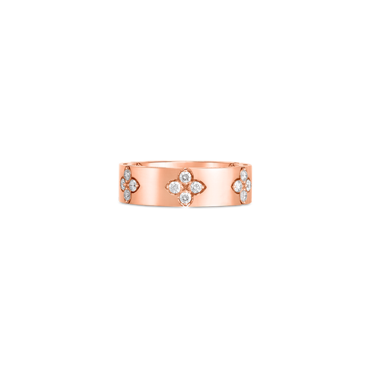 18K GOLD LOVE IN VERONA MEDIUM WIDTH DIAMOND ACCENT RING - 18K Rose Gold